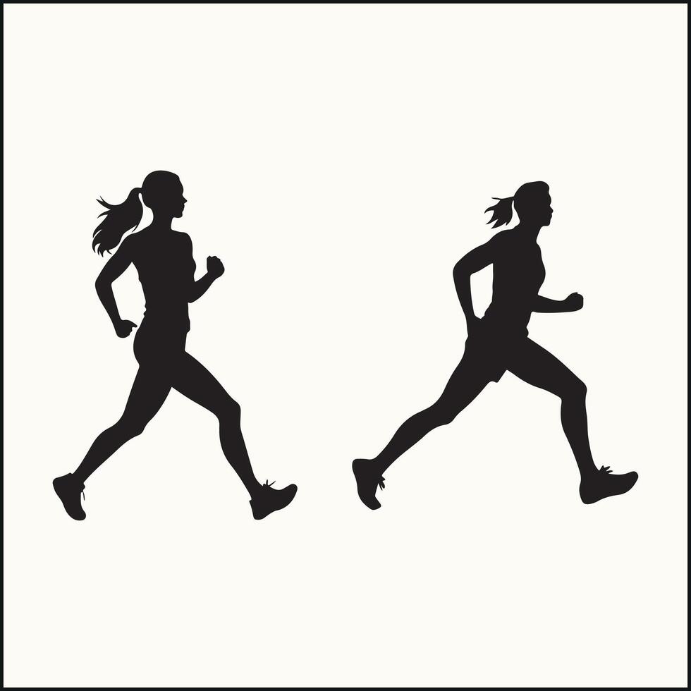 Silhouette of a Running Man, Fitness Athlete vector