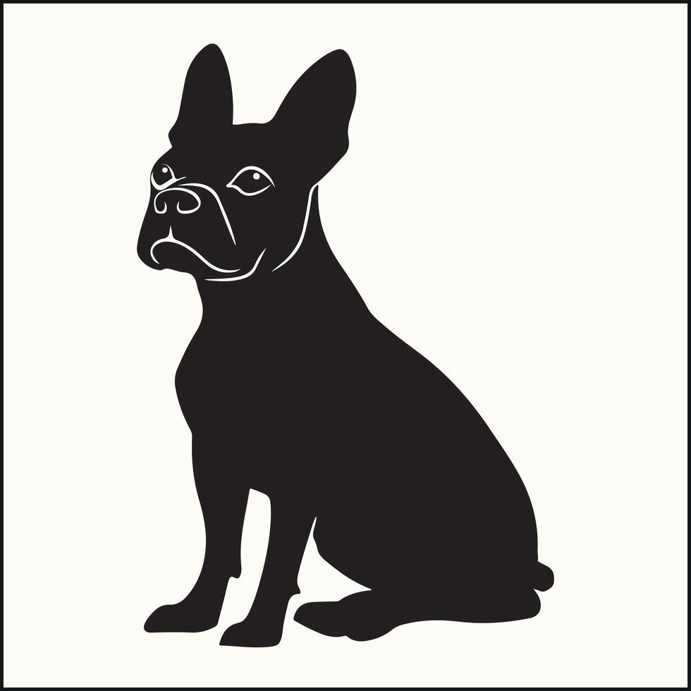 silhouette of a Boston Terrier, Small Breed vector