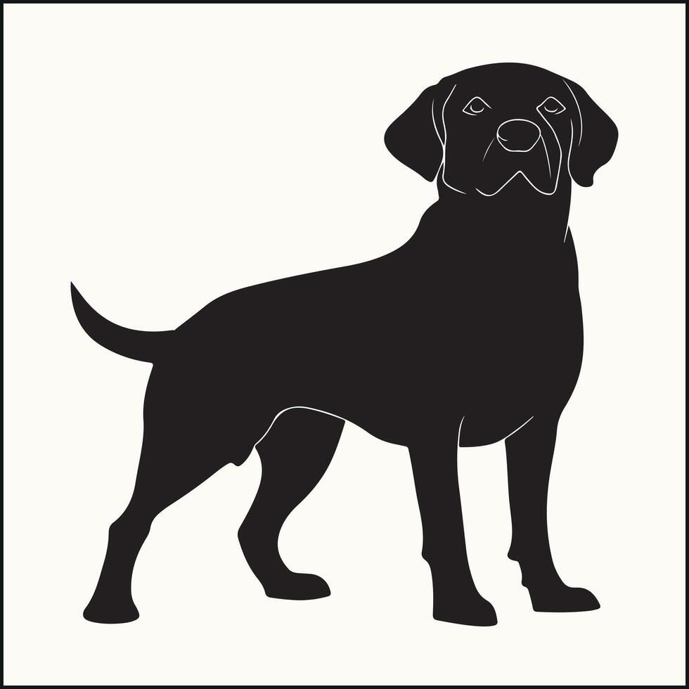 Silhouette of a Labrador Retriever, Loyal Dog vector