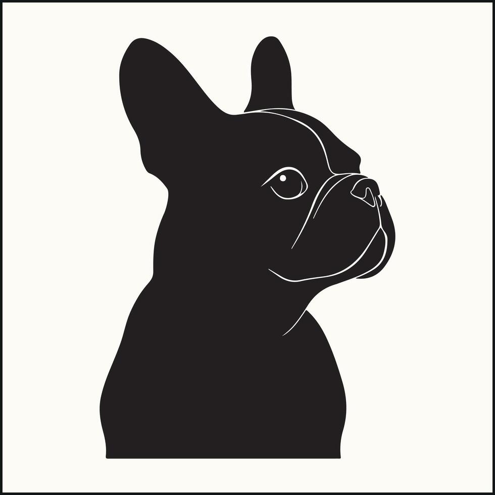 Silhouette of a French Bulldog, Loyal Companion vector