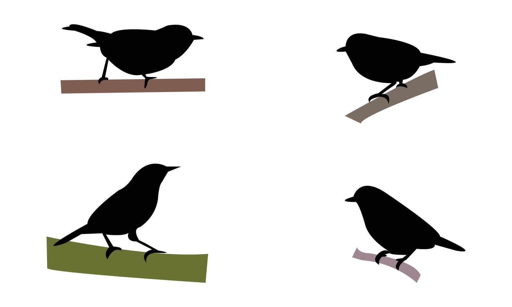 Aldabra white-eye bird Silhouette Collection vector