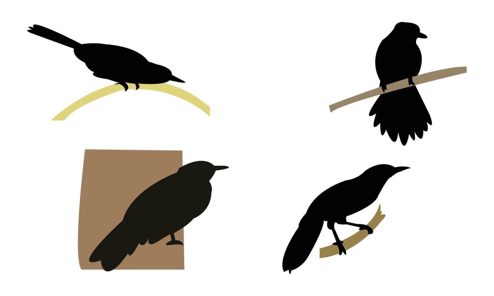 Alagoas foliage-gleaner bird Silhouette Collection vector