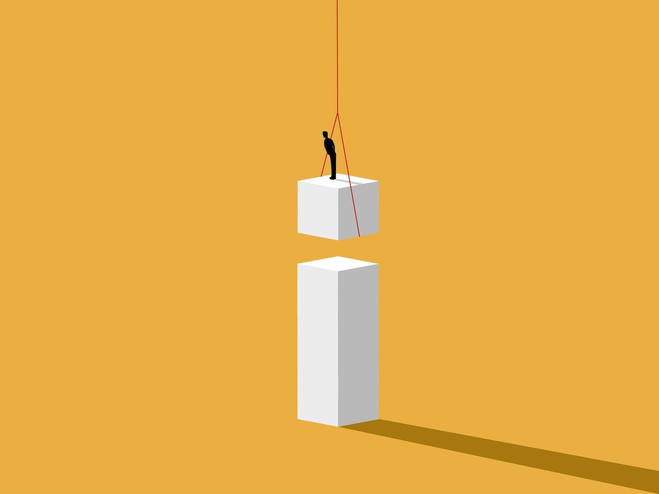 Inspiration, Ambition, Business people building blocks higher vector