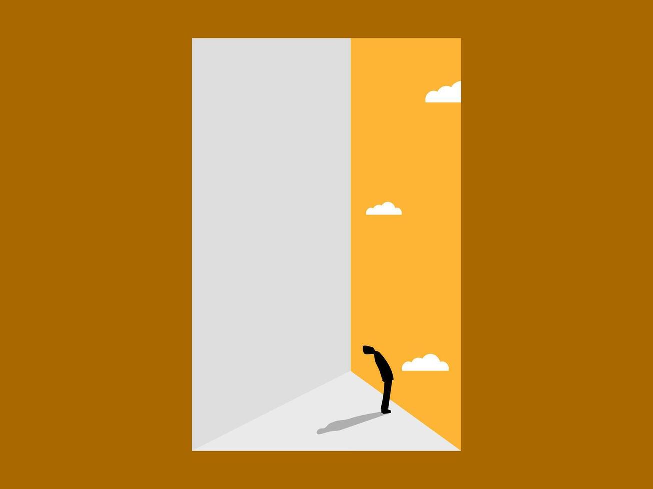 Freelance, Businessman looking at new sky vector