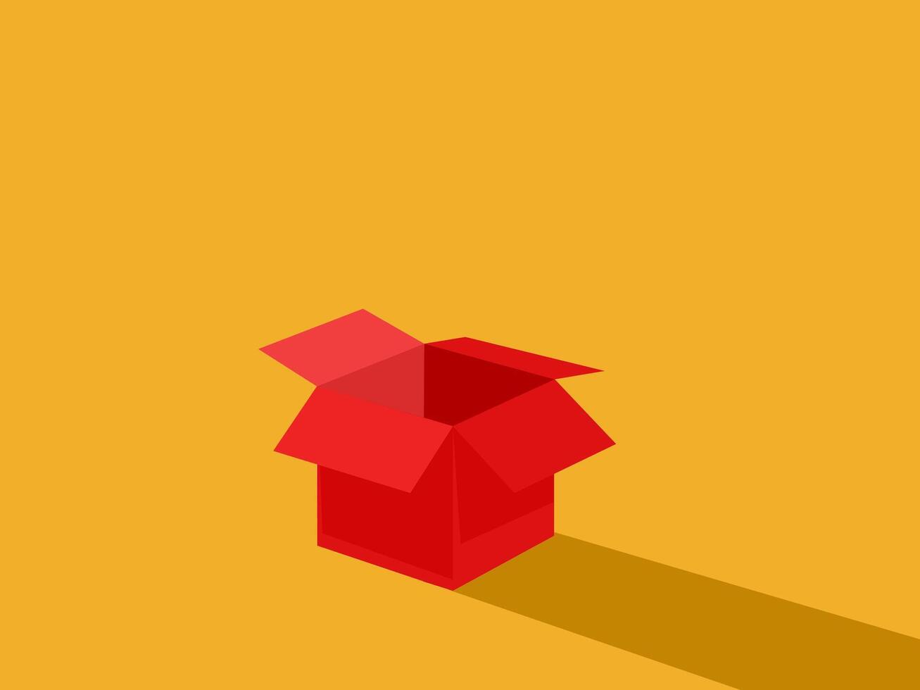 Think outside the box, the open red box vector