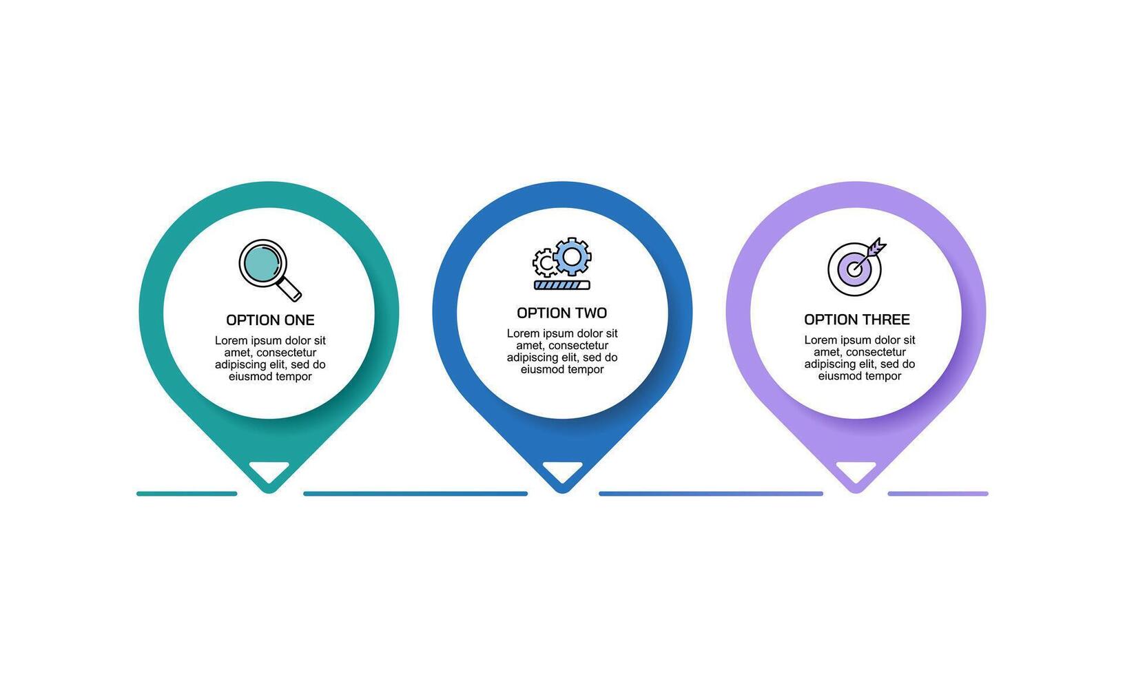 Infographic Check points 3 steps to success. Presentation, Information, Plan and Data. vector
