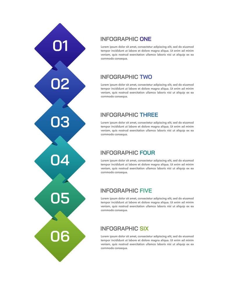 6 Steps Vertical Timeline Infographic to success. Presentation, Banner, Plan and Strategy. vector