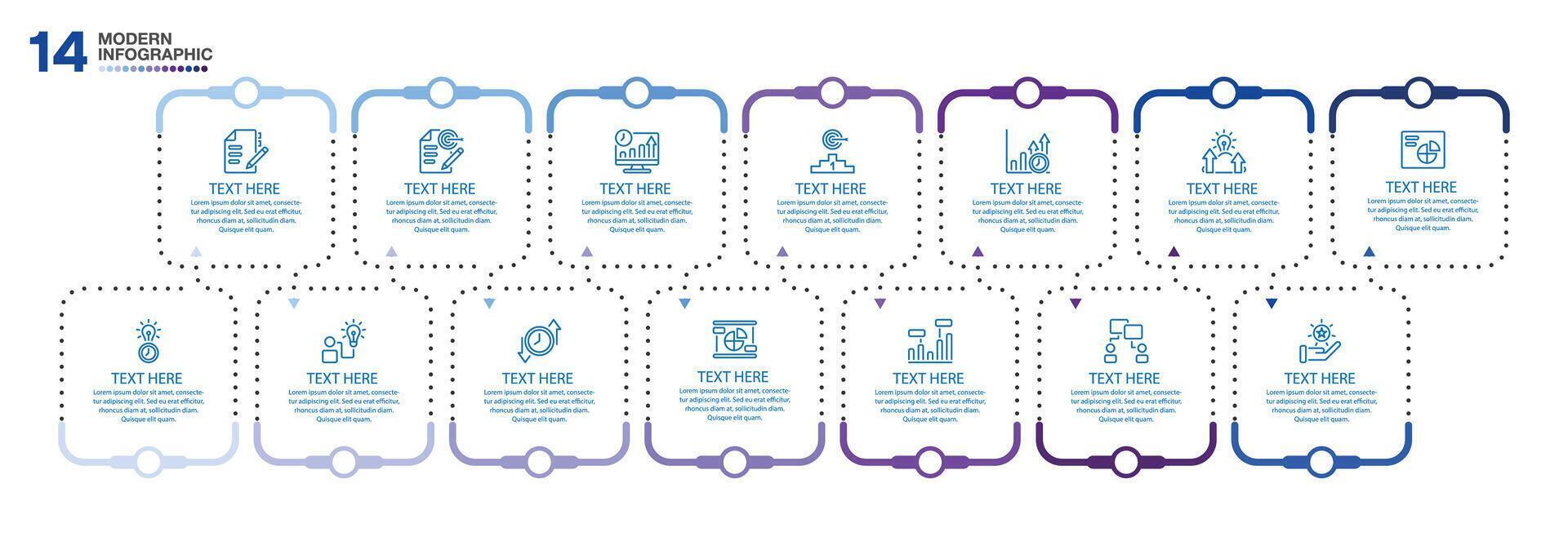 14 square infographic. vector