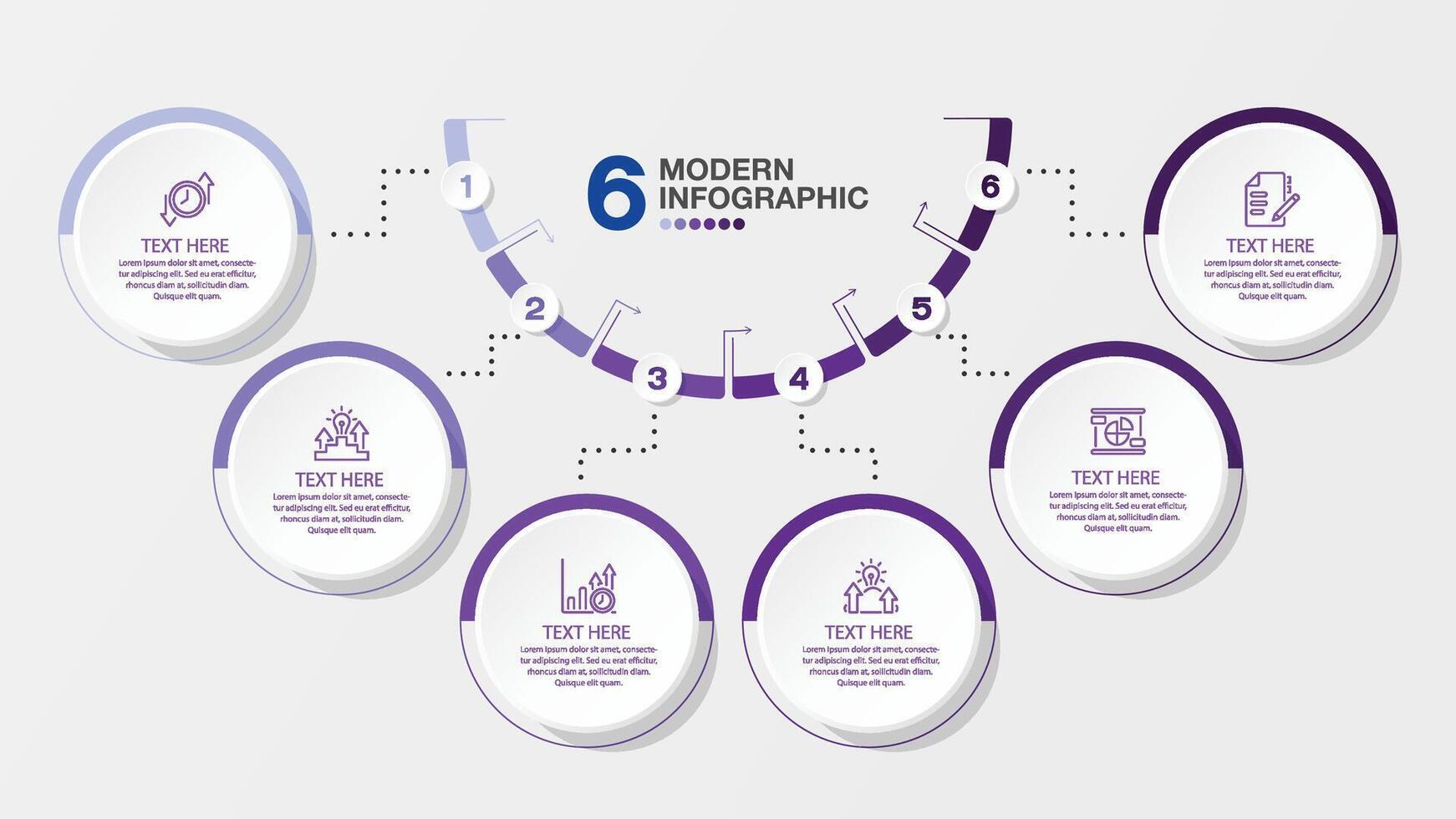 Infographic 6 process, Business concept. vector