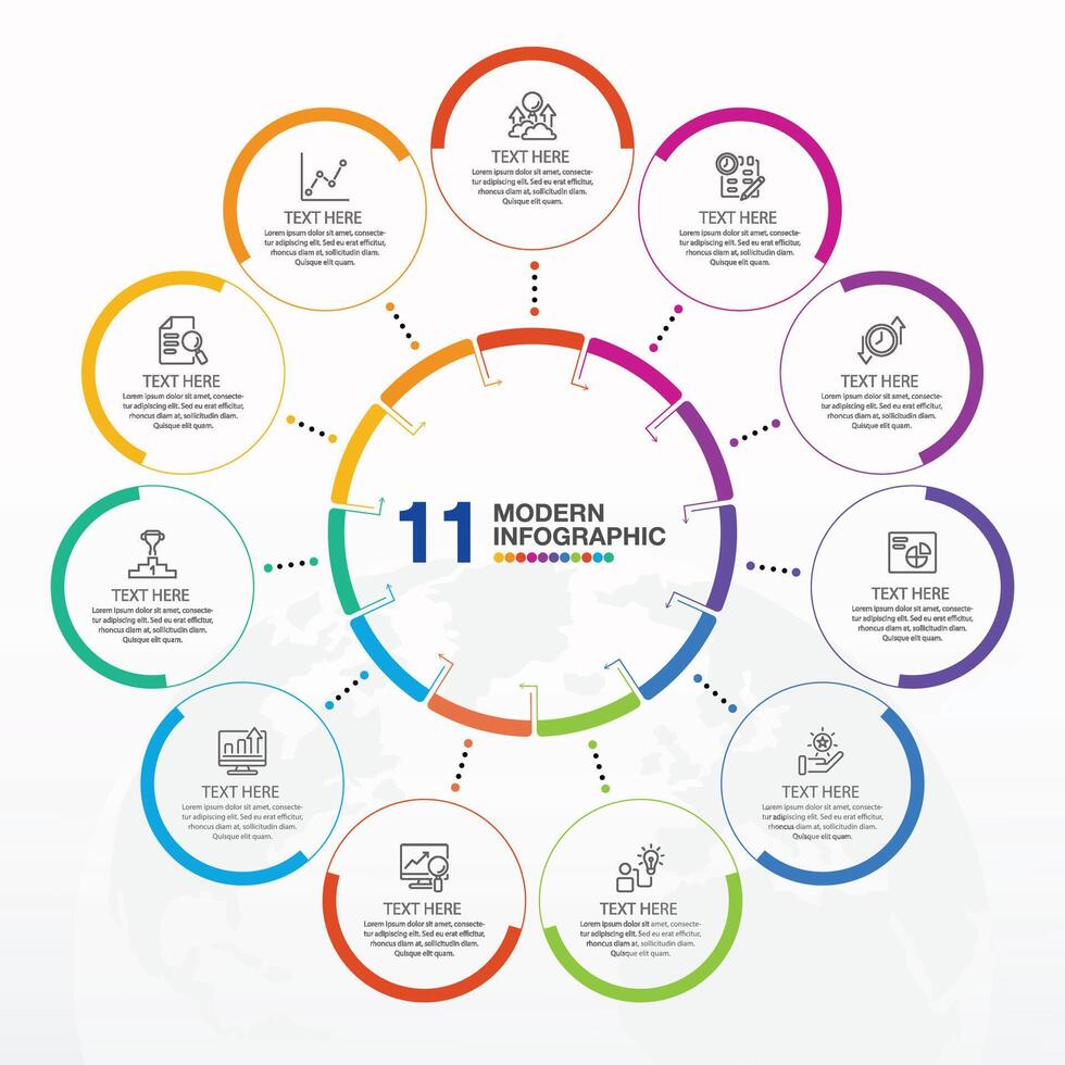 Infographic 11 step and icons. vector