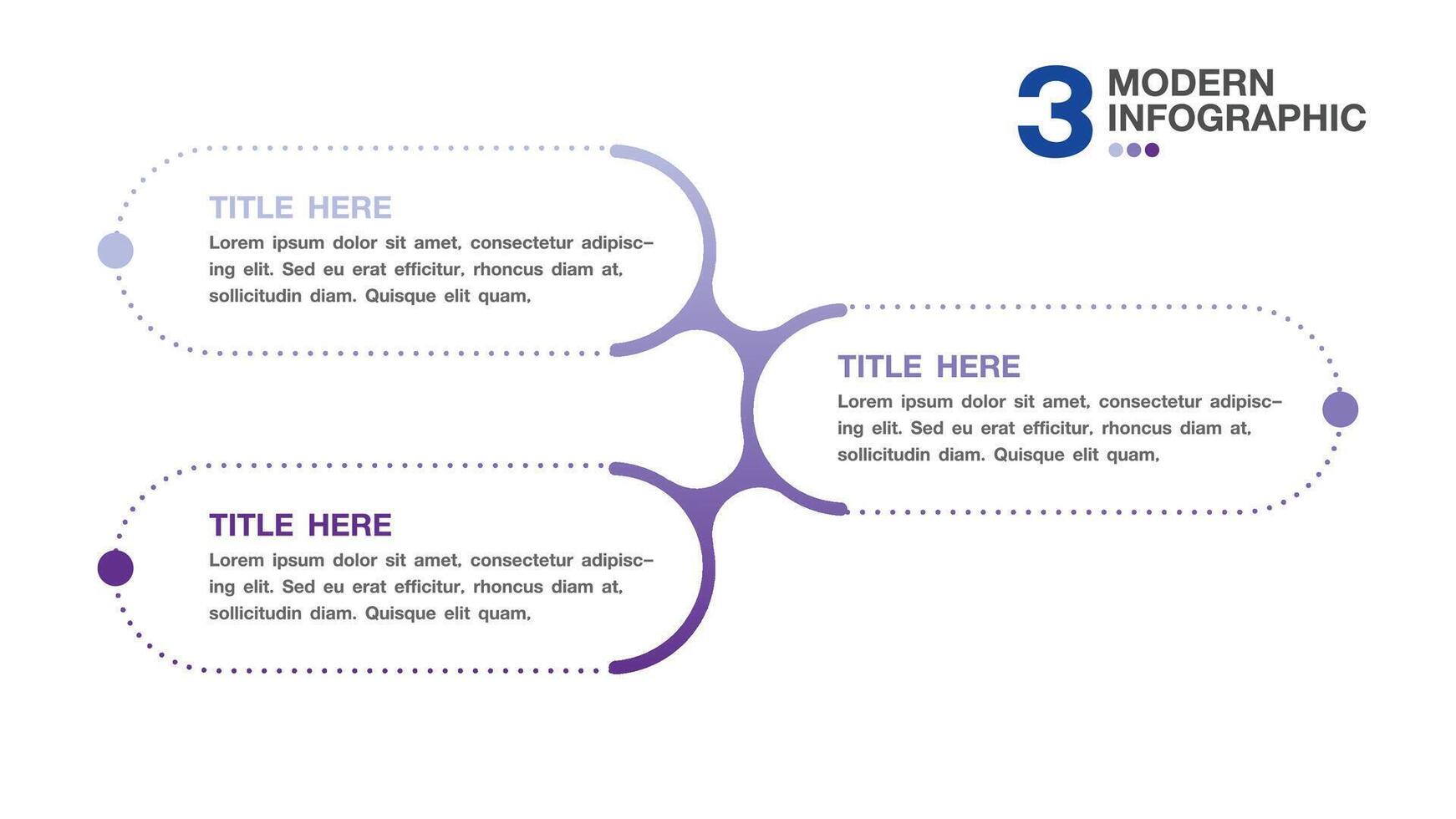 Infographic 3 process for presentation. Blue tone. vector