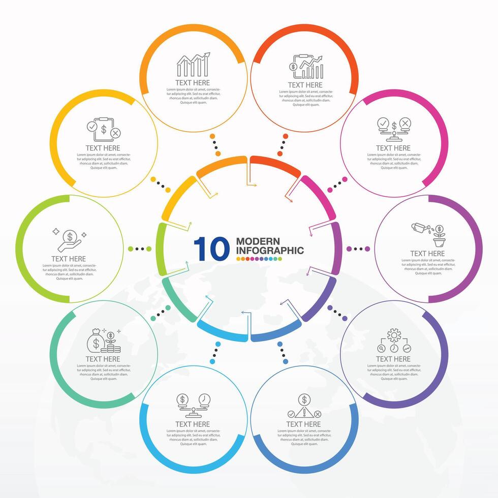 Infographic 10 step and icons. vector