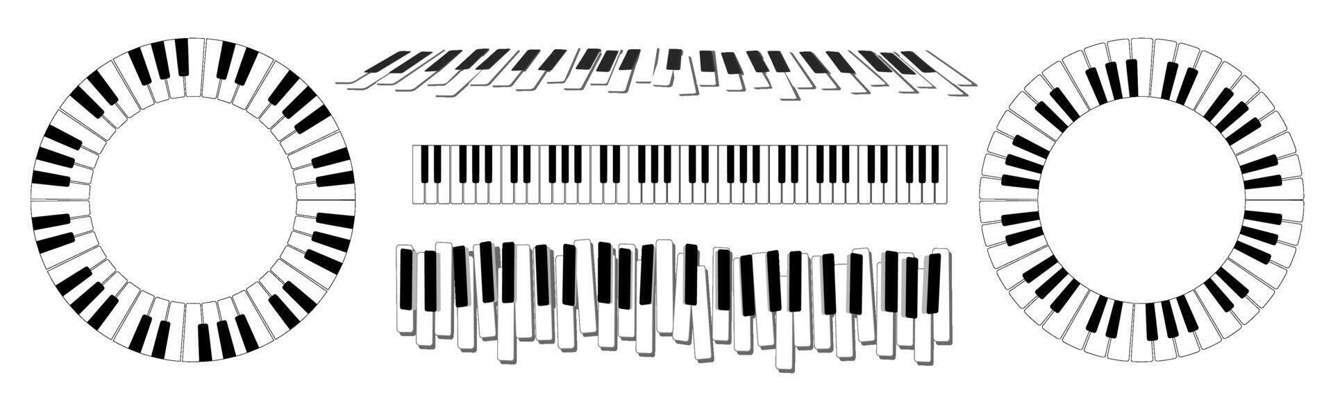 Piano keys decorative design elements vector