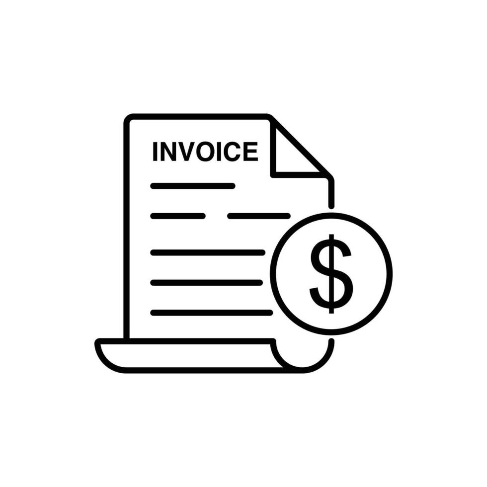 Invoice line icon. Payment and bill invoice. Order symbol concept. Tax sign design. Paper bank document icon. invoice icon vector