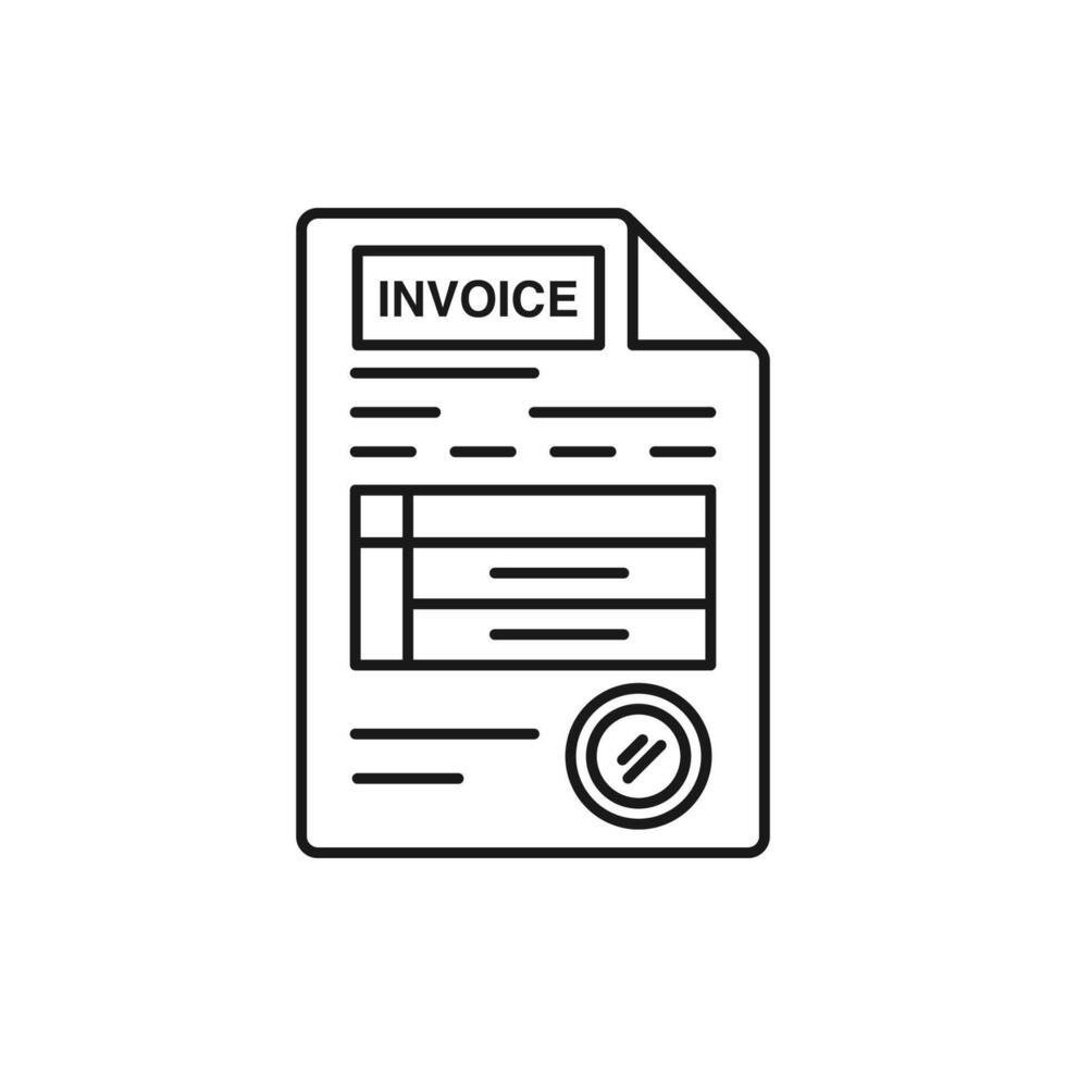 Invoice line icon. Bill and Tax payment symbol. Financial paper document icon. invoice icon vector