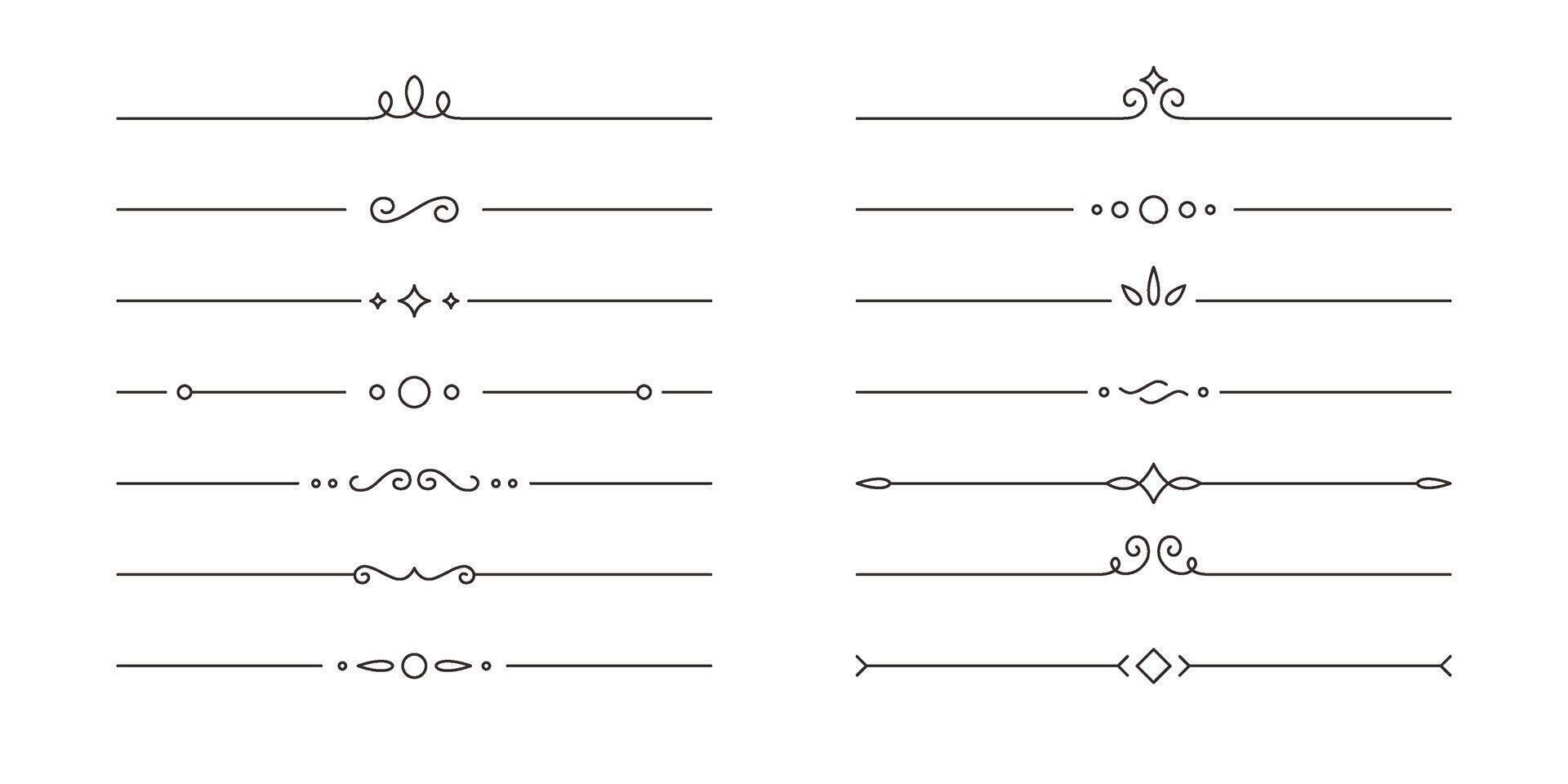 Collection of Decorative Line Dividers vector