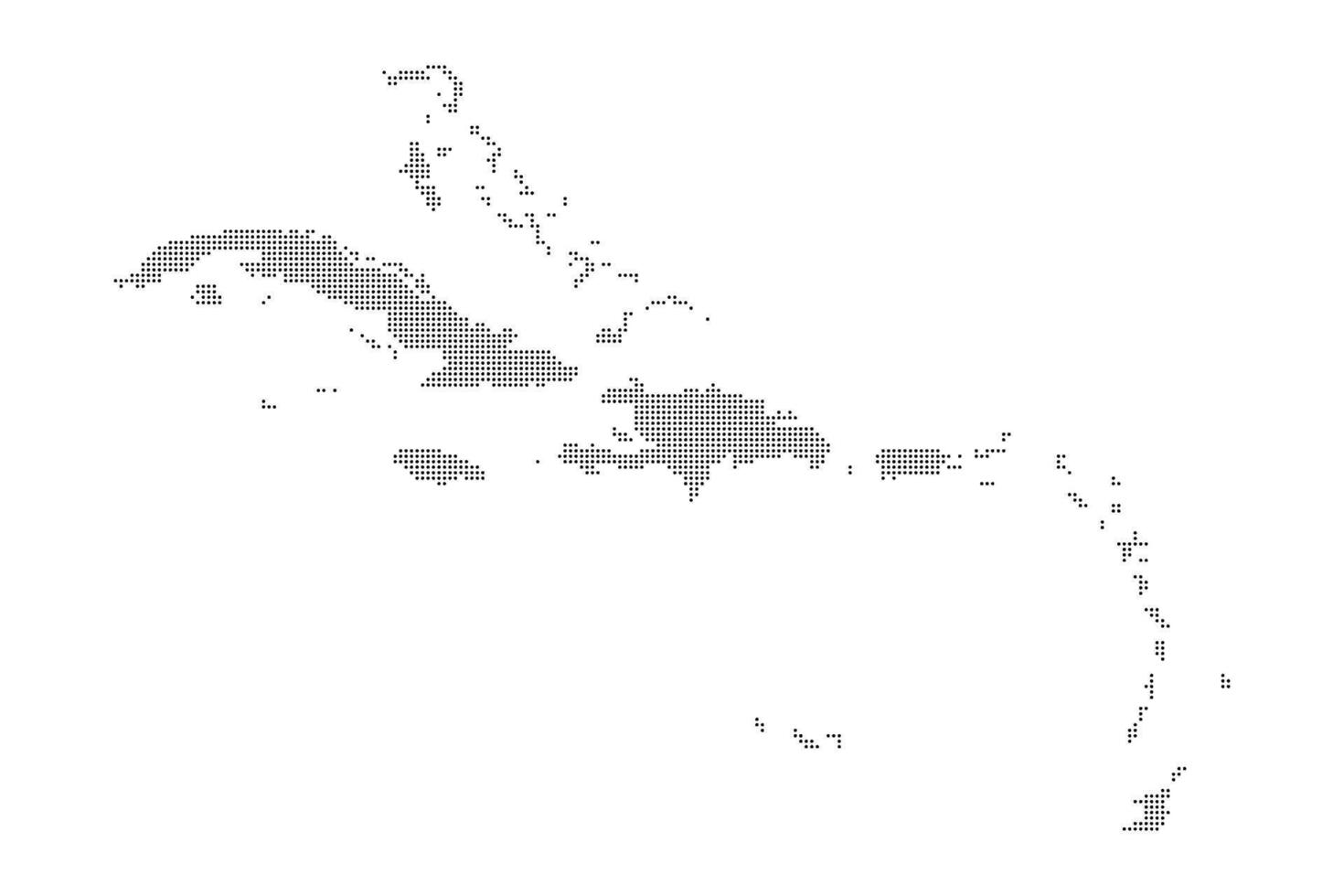 Dotted Map of the Caribbean vector