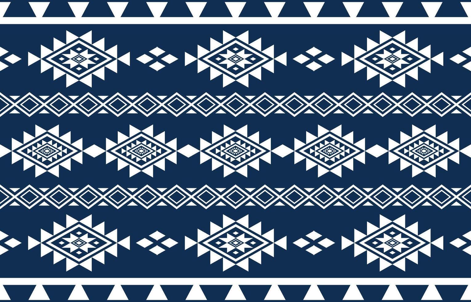 Native pattern. Embroidery ethnic fabric abstract concept. Design for handcraft ikat motif ornament white and blue. vector