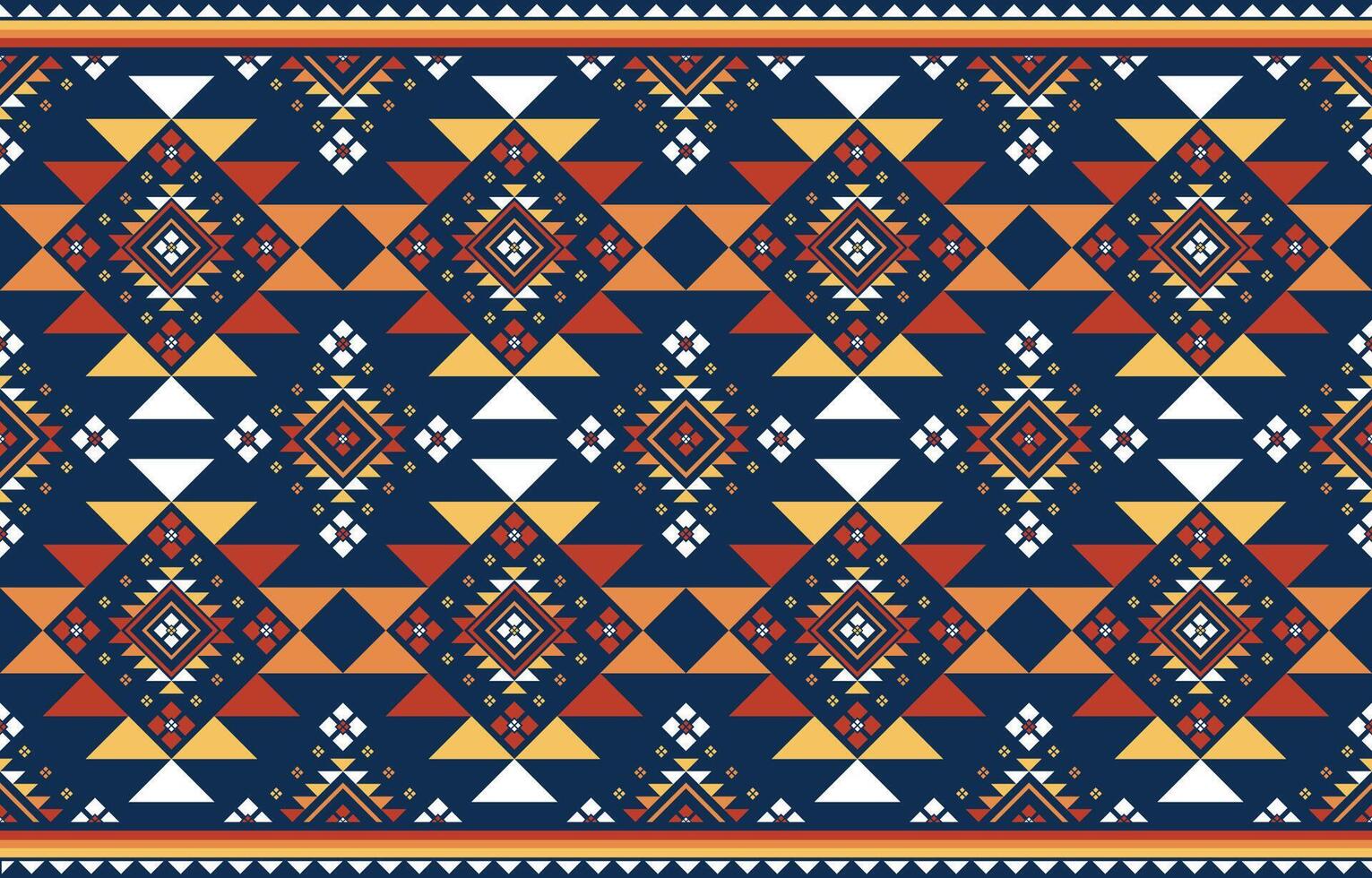 Native American background pattern. Embroidery African Indigenous concept. Design for ethnic, fabric, abstract, red, yellow, blue, orange. vector