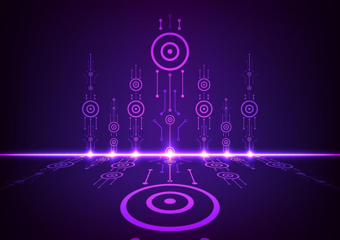Technology futuristic circuit board background with robotics, machine learning, data, future, digital, network. vector