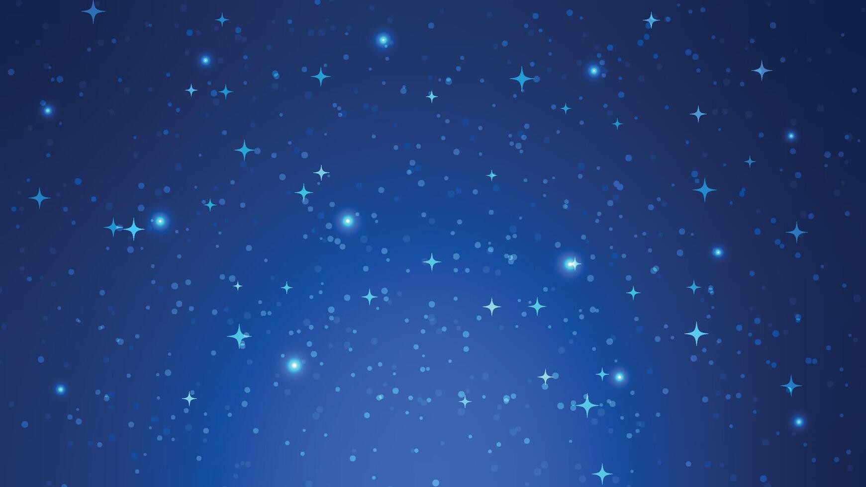 starry night sky with shiny stars. landscape cartoon background scene vector