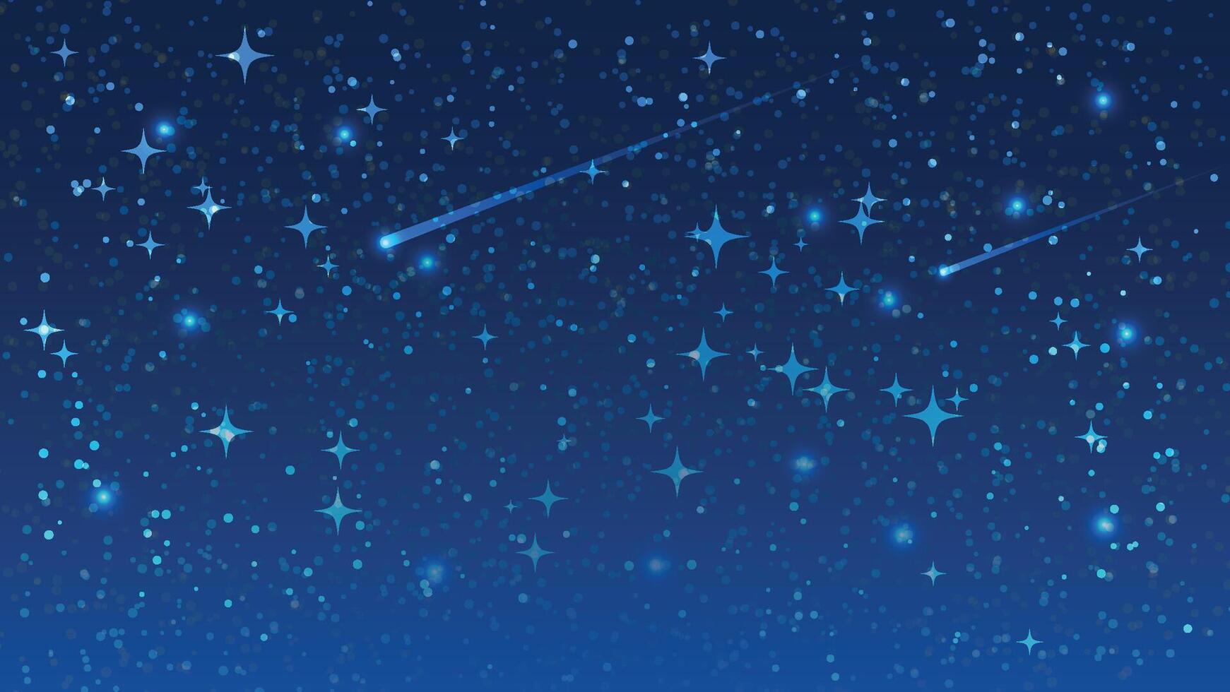 stars in blue night sky background. landscape cartoon scene vector
