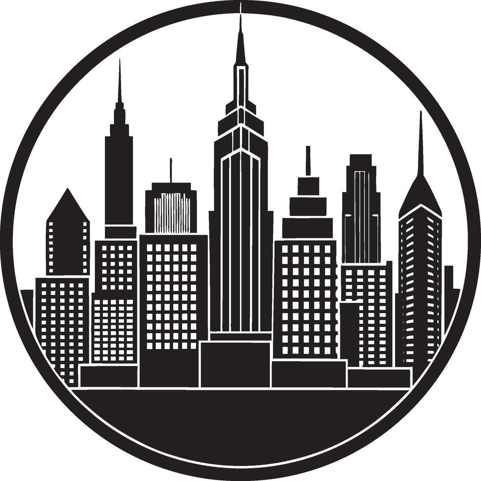Stylized High-Tower Silhouette Design vector