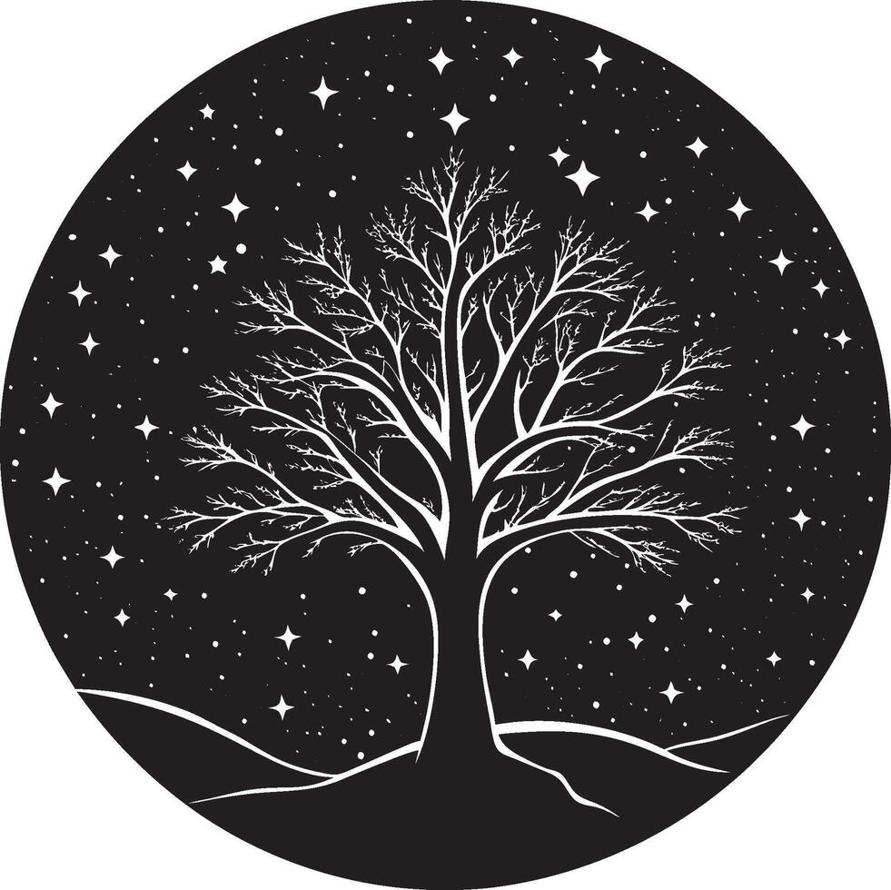Abstract Single Tree Silhouette vector