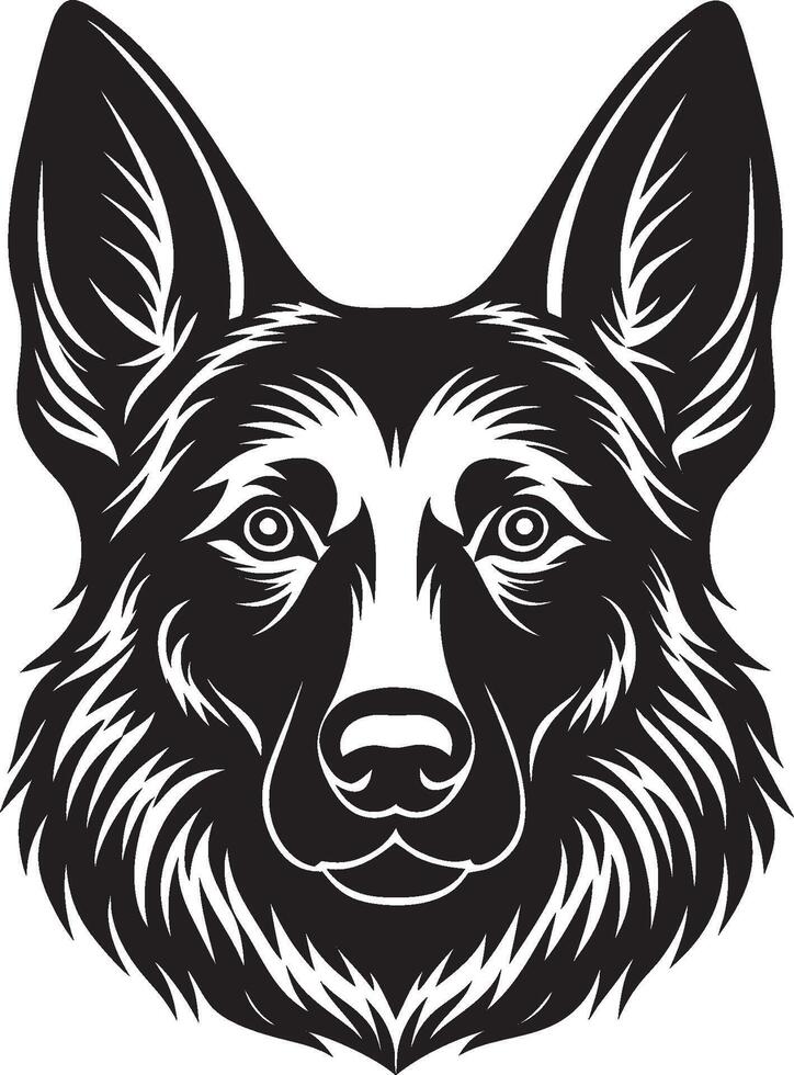 Side View Dog Head Silhouette in Calm Pose vector