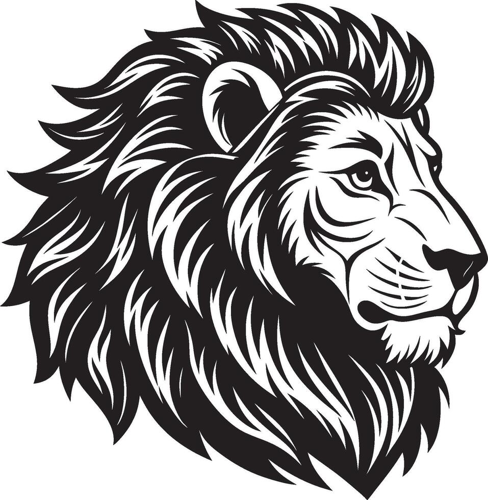 Lion Head Silhouette Facing Forward with Intensity vector