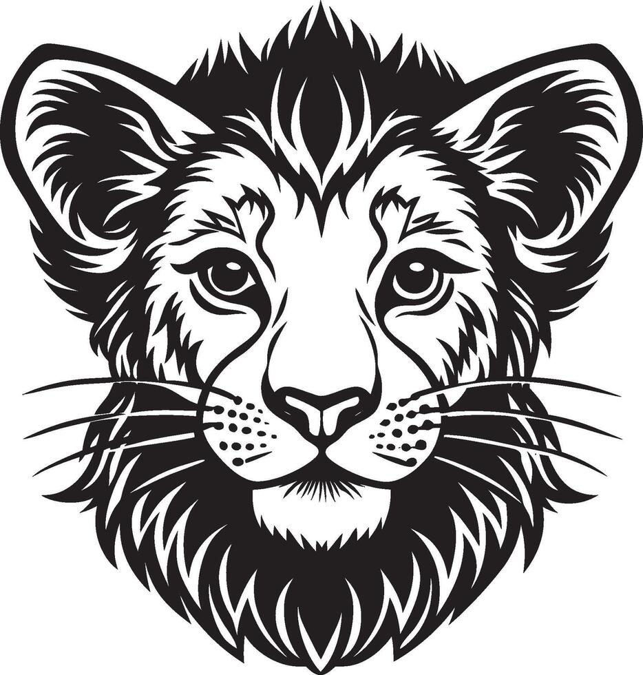 Bold Lion Head Silhouette with Majestic Mane vector