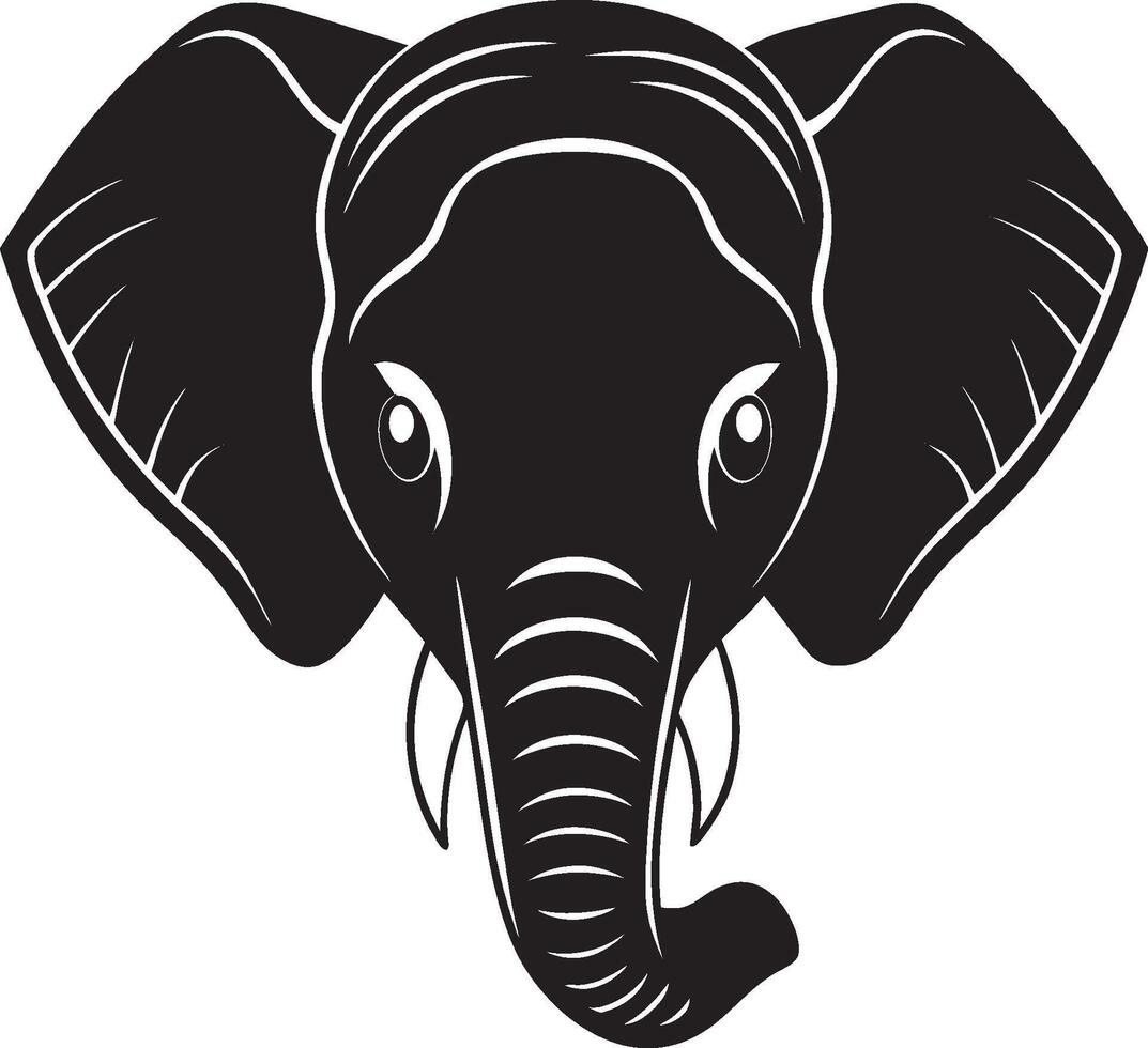Side View Elephant Head Silhouette in Bold Style vector