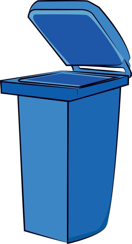 blue recycle bins, blue trash can vector