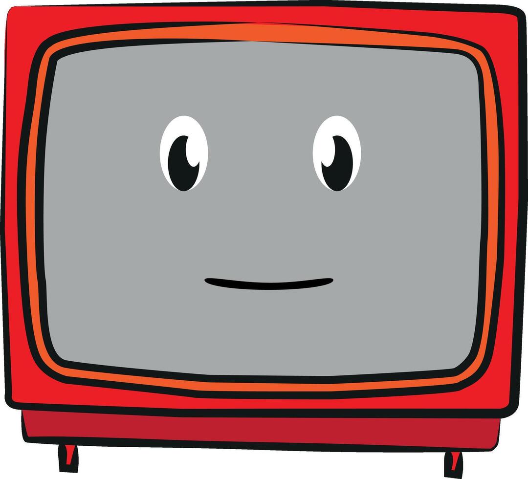 television character, red television, suitable for children's books vector
