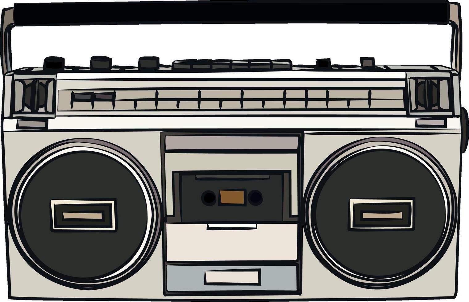 radio with black and grey color vector