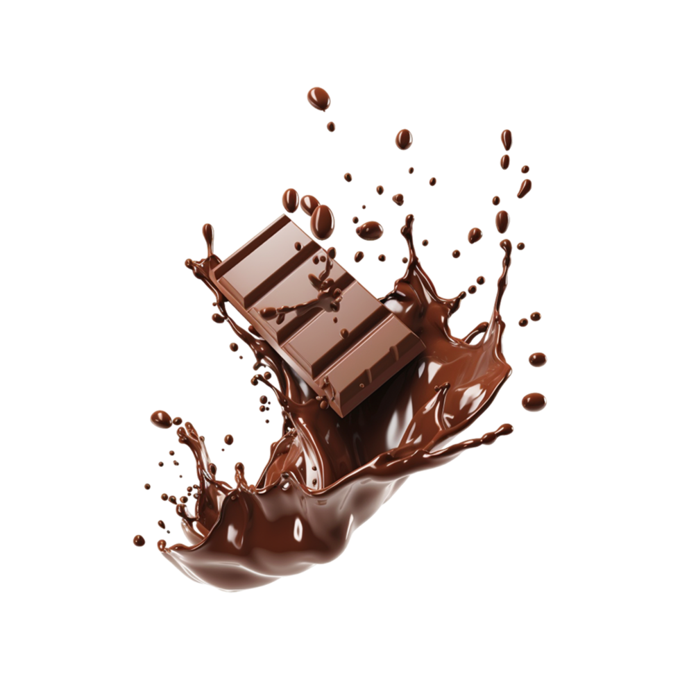 Chocolate Explosion with Milk Bar Isolated Transparent Background. png