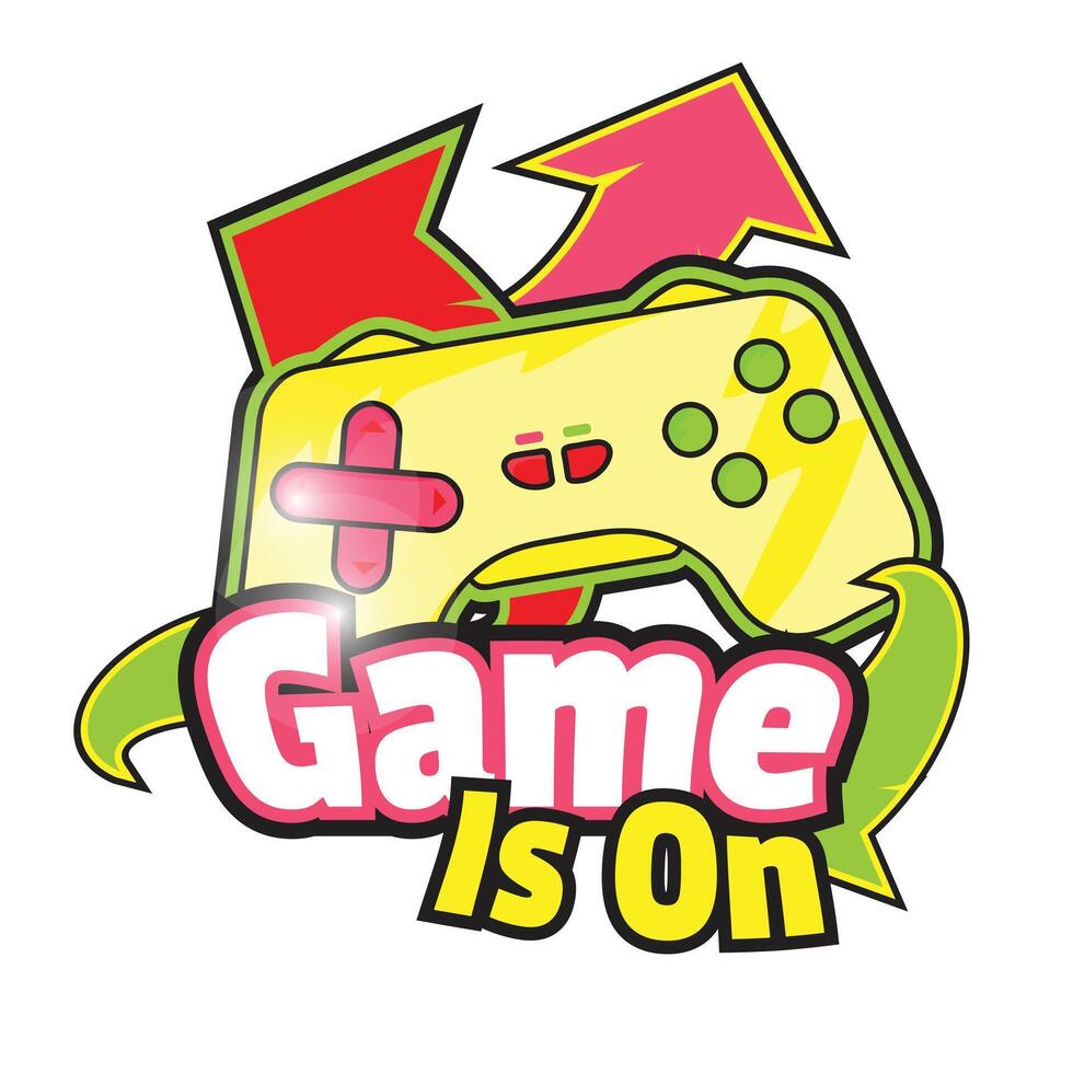 Gaming or E-Sports with videogame controller logo illustration with dummy text on white background. vector