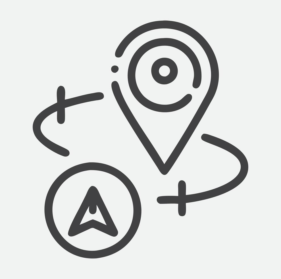 Precision GPS Icon in Clean and Modern Line Art Style vector