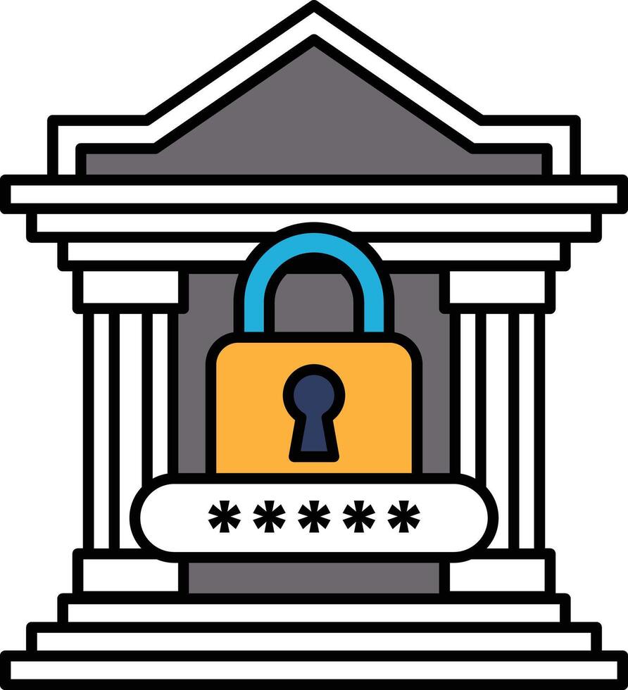 A building with a large lock on it vector