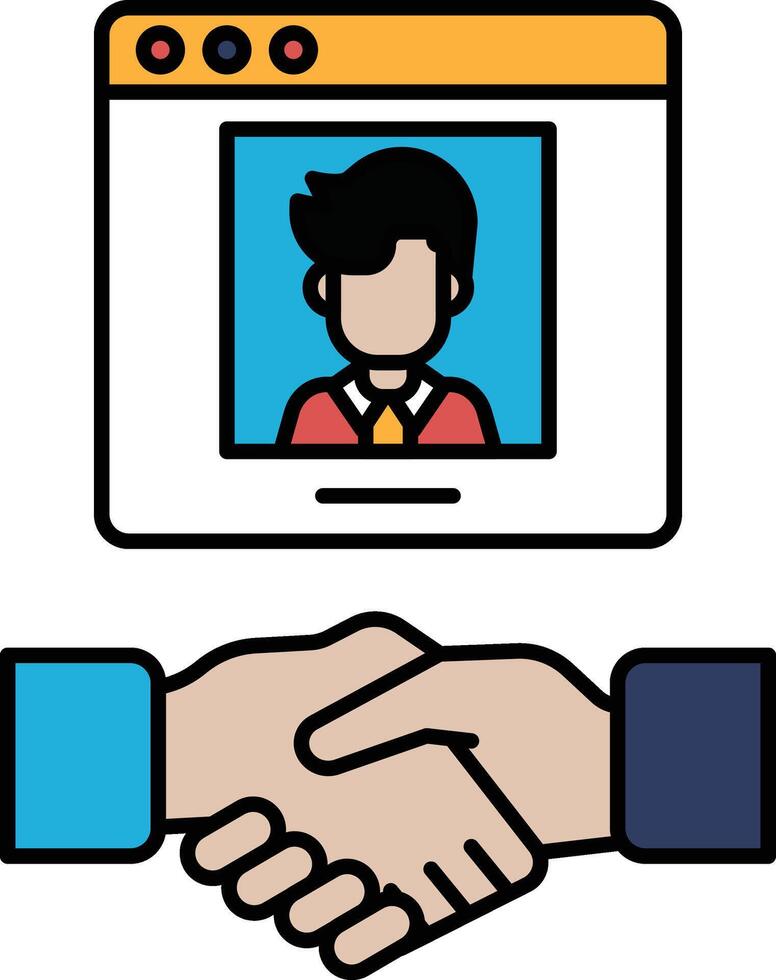 A man shakes hands with another man in a picture vector