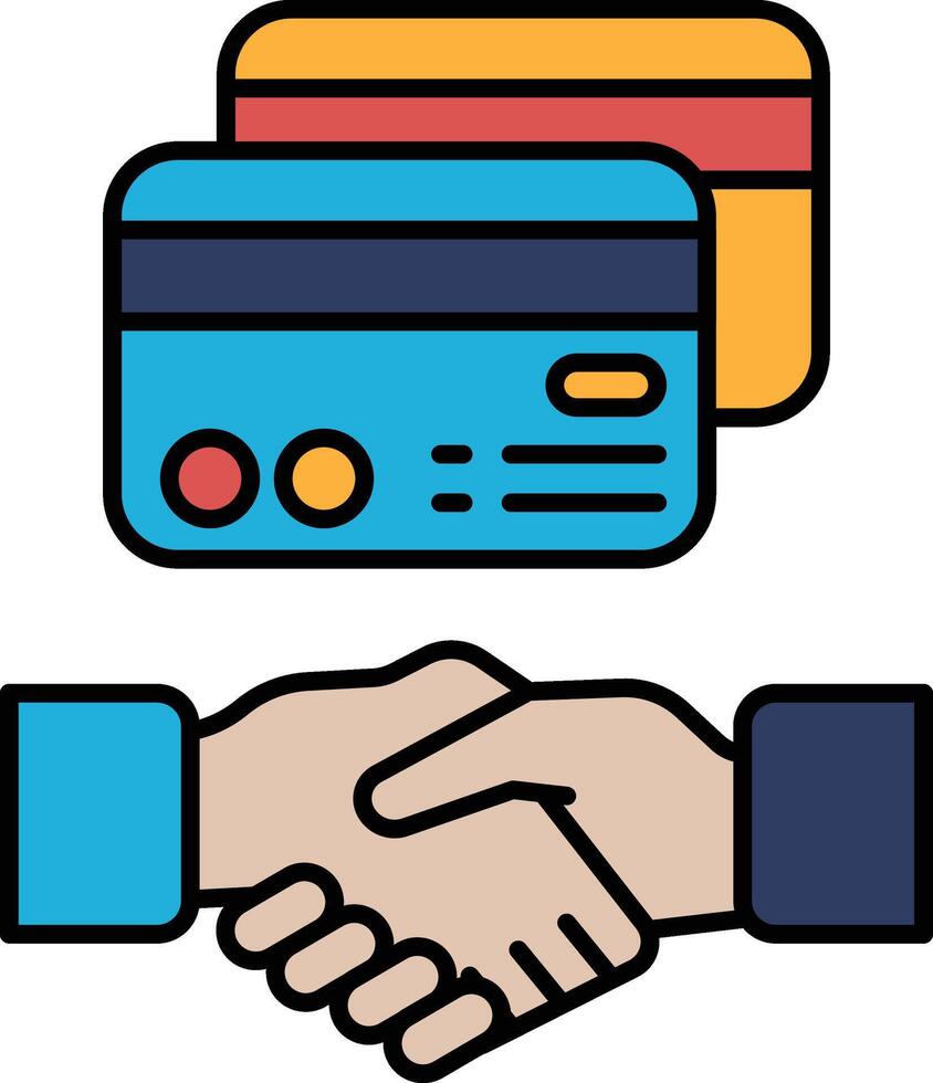 A hand shaking a card with a blue and red stripe on it vector