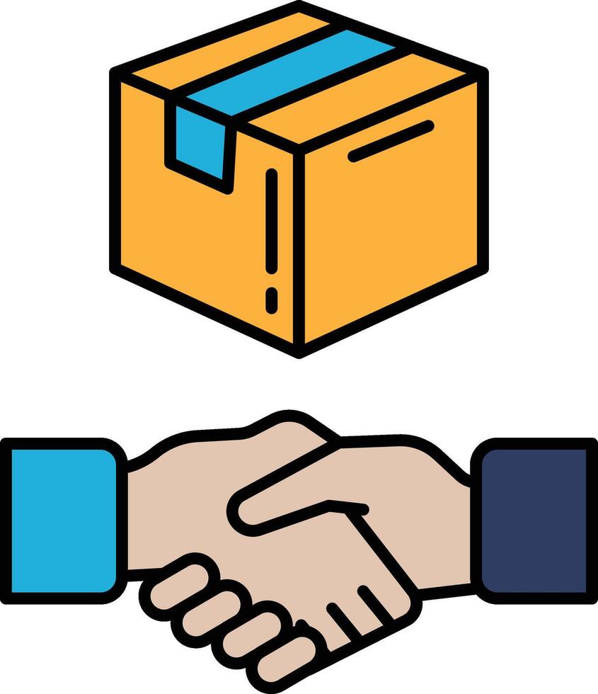 A box is shown with a blue and white box on top of it vector