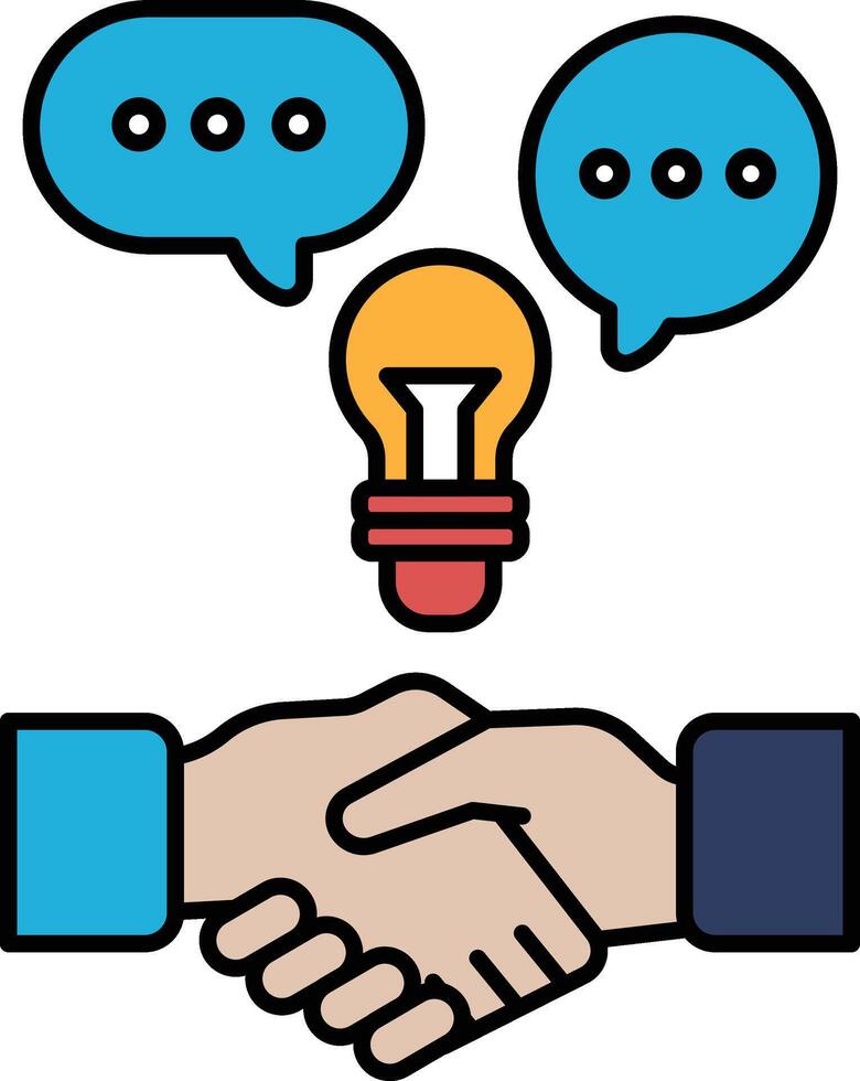 A hand shaking a light bulb with a speech bubble saying I have a great idea vector