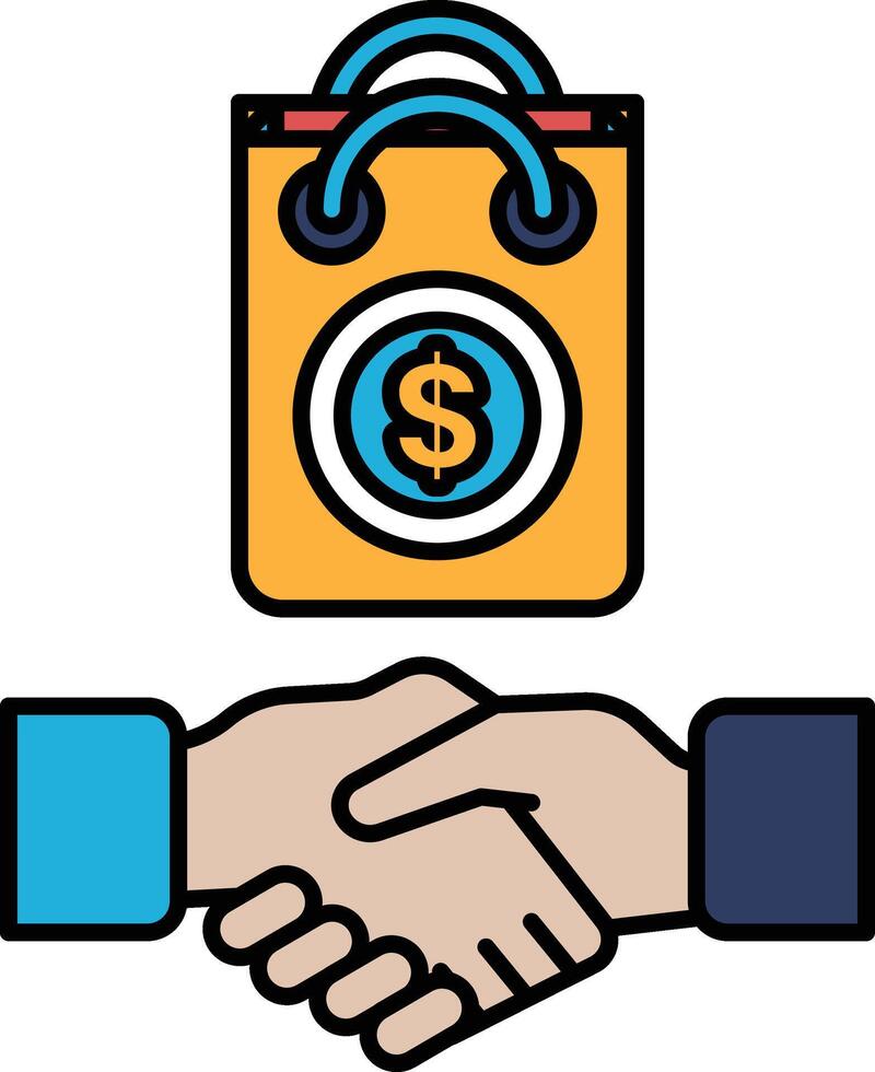 A hand shaking a bag with a dollar sign on it vector