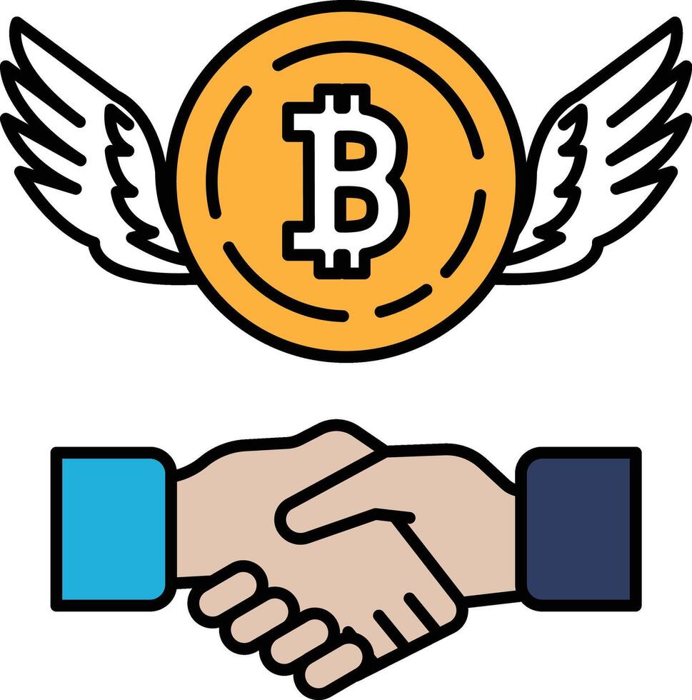 A hand shaking a coin with the letter B on it vector