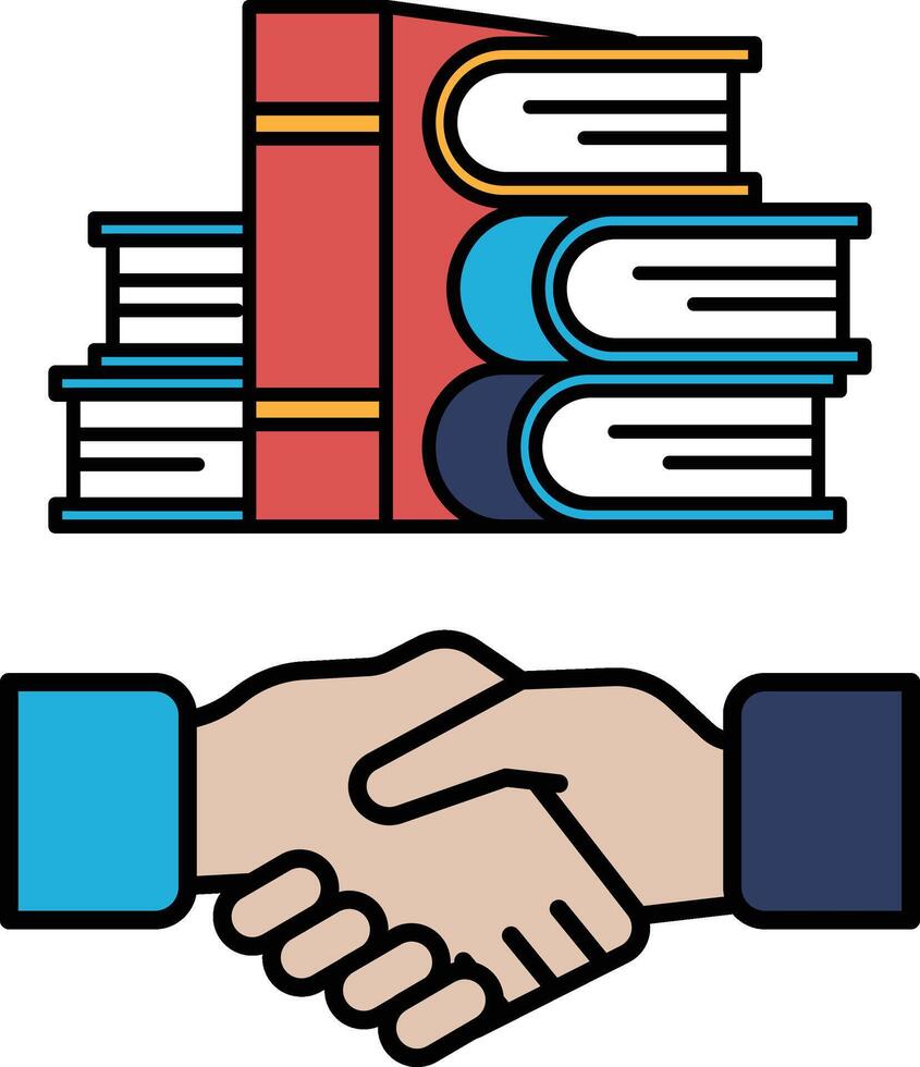 A hand shaking a book with a red cover vector
