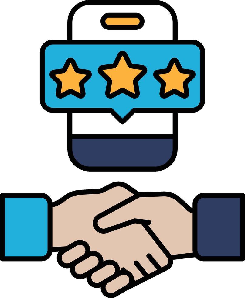 A hand shaking another hand with a star on it vector