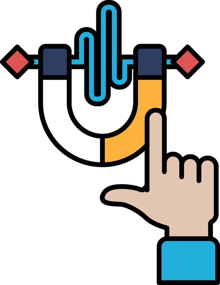 A hand pointing at a magnet vector