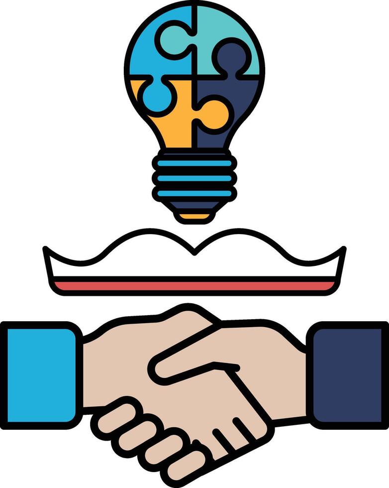 A hand shaking a light bulb vector