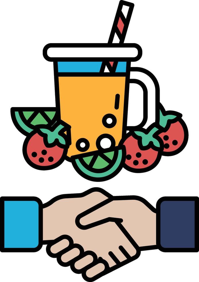 A hand shaking a cup of juice with a straw in it vector